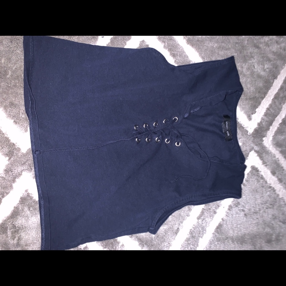 Blue sleeveless shirt